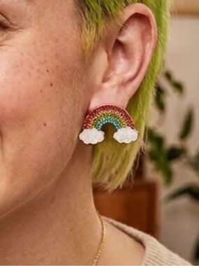 NEW Baublebar Rainbow Gems Post Earrings Rainbows and Clouds